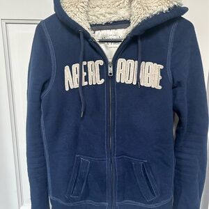 Abercrombie & Fitch Navy Jacket with Cream Sherpa